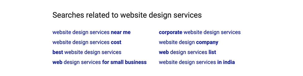 Google Related Searches Example