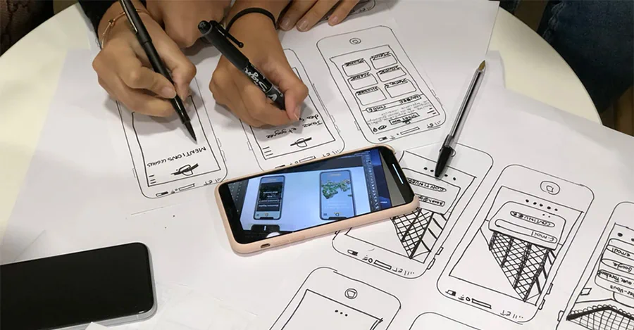 Image of wire-framing on paper