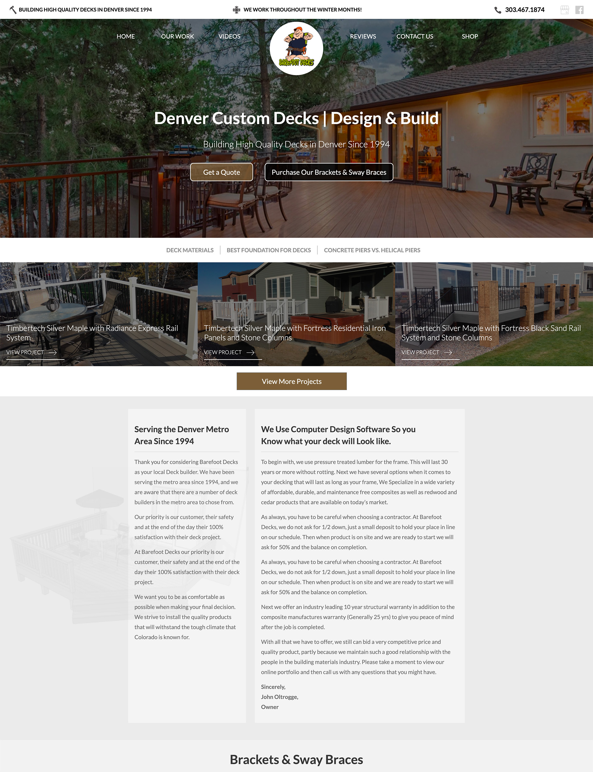 Barefoot Deck Builders Web Design