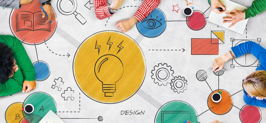 Light bulb ideas creative diagram