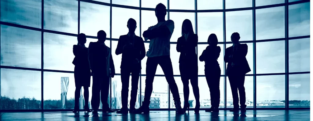 silhouette of confidence business people