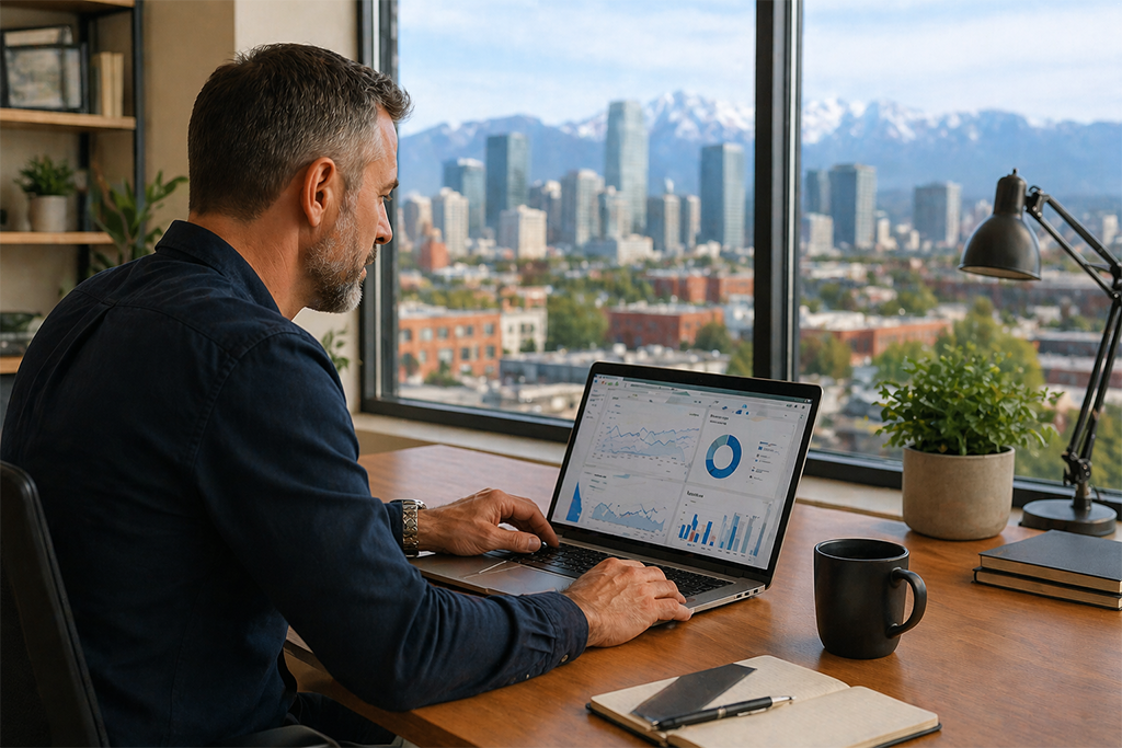 Denver business owner reviewing website performance data before a WordPress migration