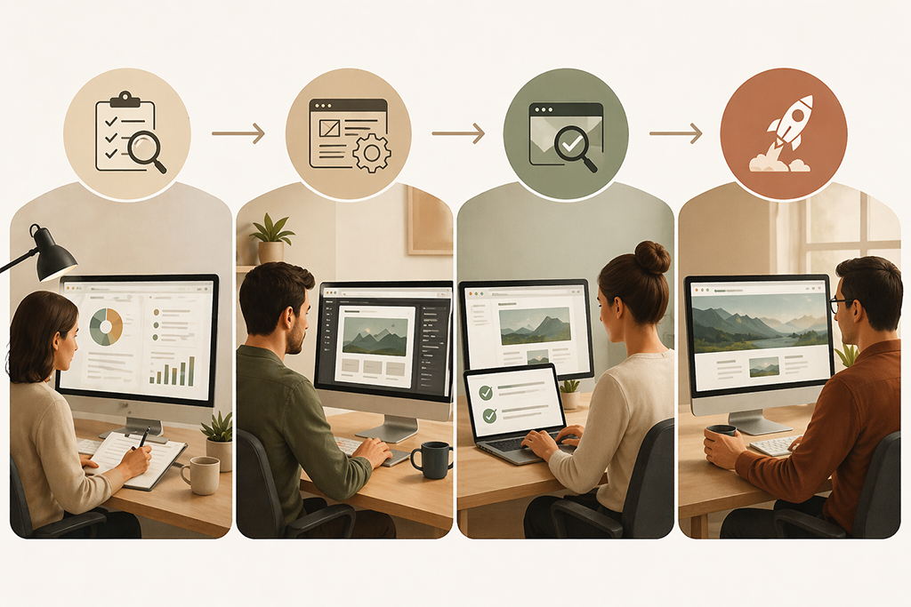 Step-by-step website migration process from audit to WordPress launch