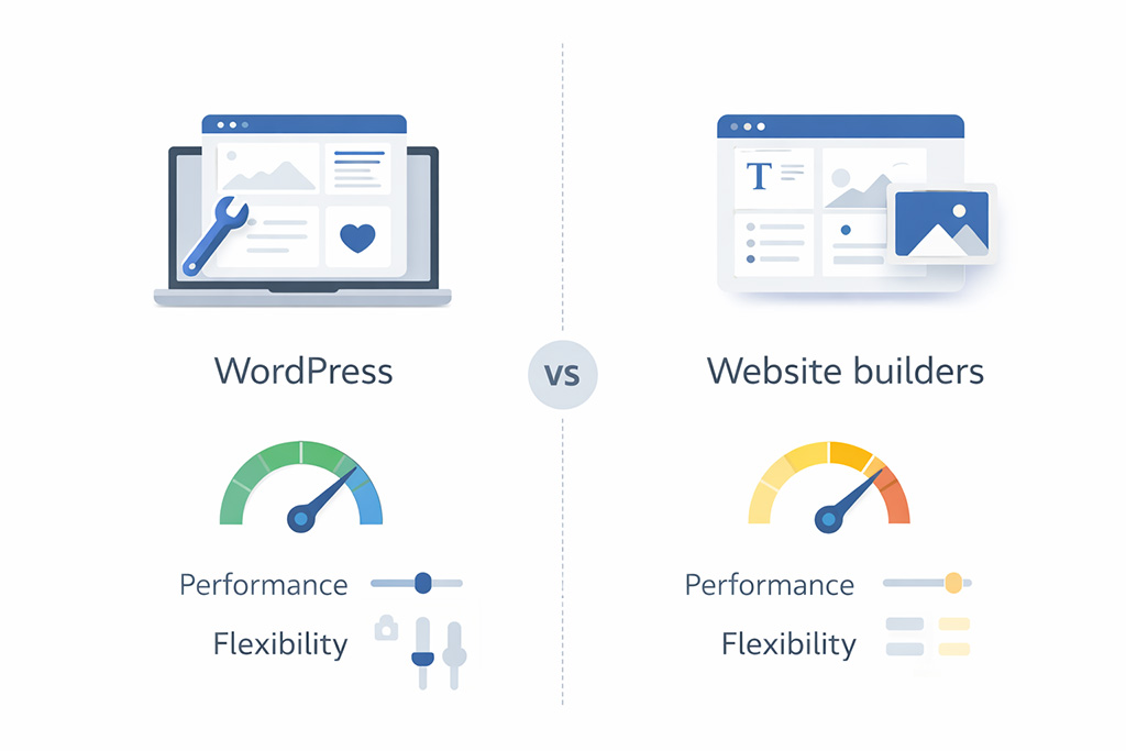 Comparison of WordPress and website builders for local SEO performance